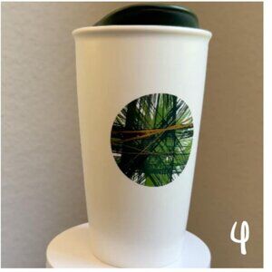 Starbucks Coffee Travel Tumbler Mug Cup 12oz 2014 with green ceramic lid